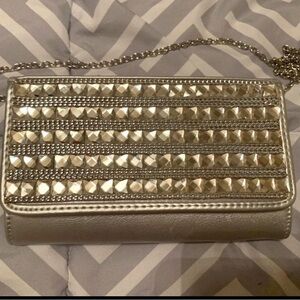 Jeweled chain crystal clutch/crossover bag